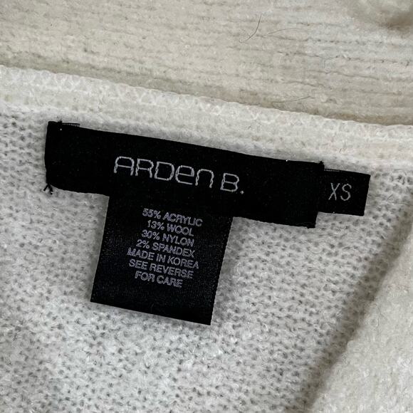 NEW Arden B. Cozy Knit Scoop Tie Neck Bow Layering Sweater Winter White XS NWOT - Picture 11 of 13